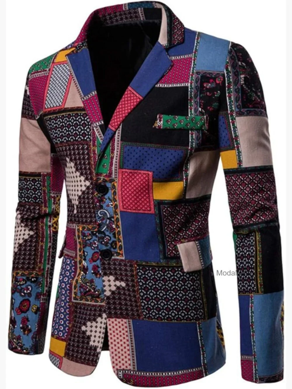 Floral Printed Two Button Casual Blazer Sport Coat